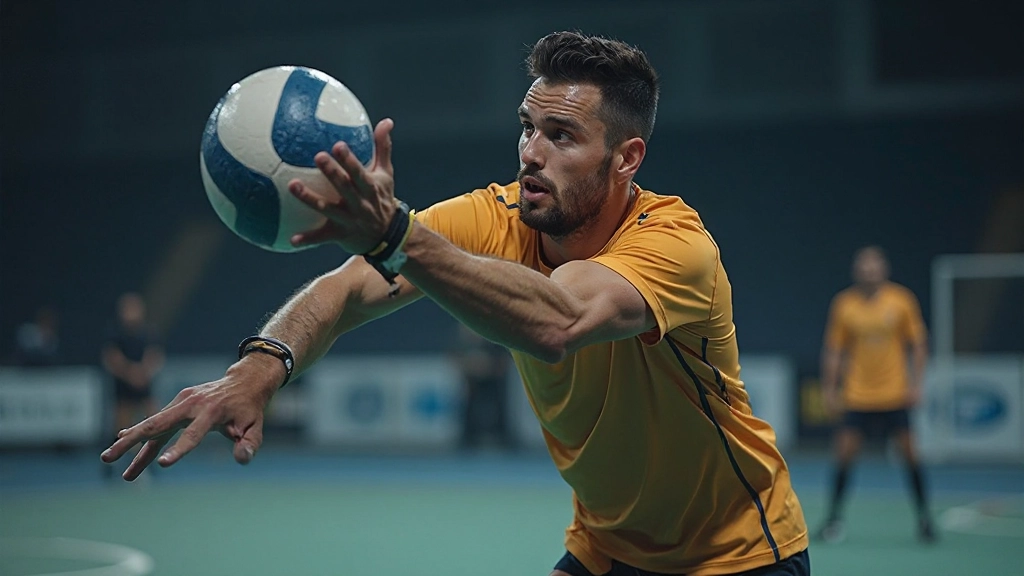 لاعب كرة يد يقوم برمية متقدمة بتقنية احترافية